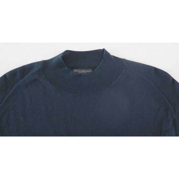 Donna Karan C9860314 Womens Sz M Black Cotton/Rayon Blend Mock Neck Sweater $135 - Picture 5 of 7